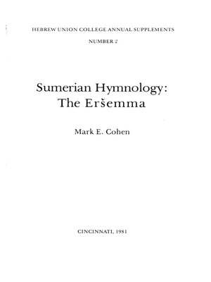 cover image of Sumerian Hymnology